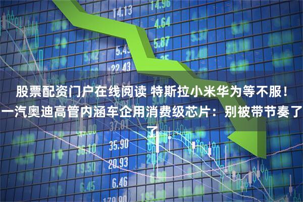 股票配资门户在线阅读 特斯拉小米华为等不服！一汽奥迪高管内涵车企用消费级芯片：别被带节奏了